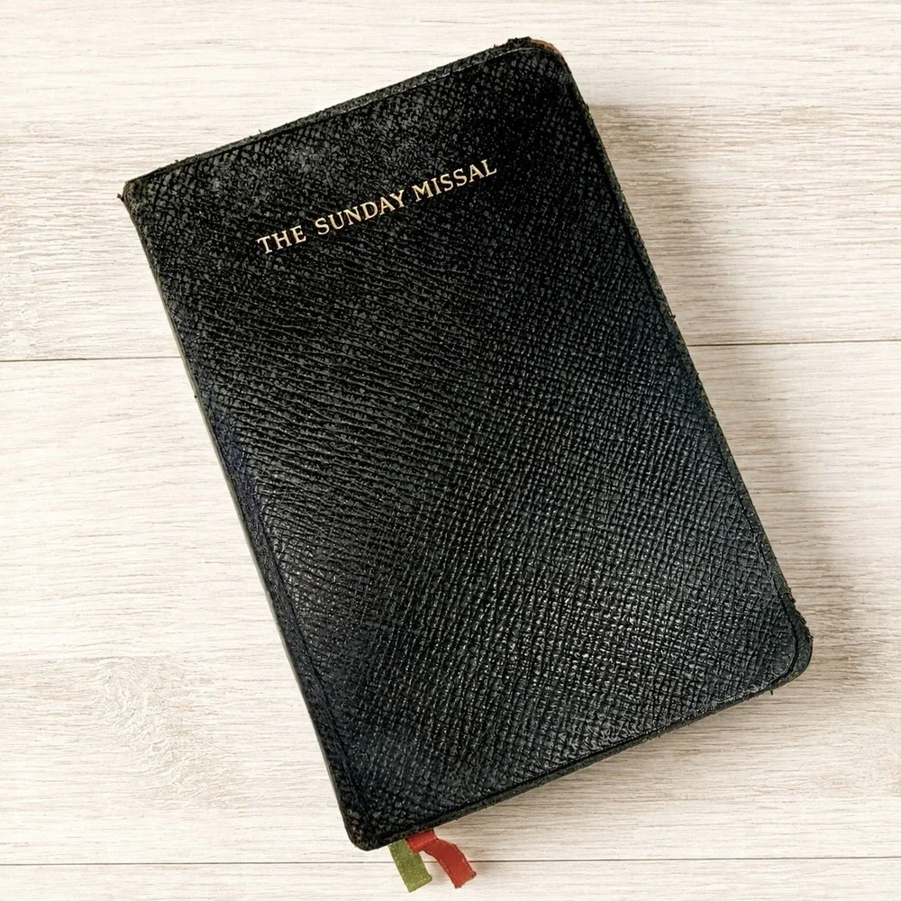 1937 The Sunday Missal Father Lasance Catholic Prayer Mass Book Benziger Vintage